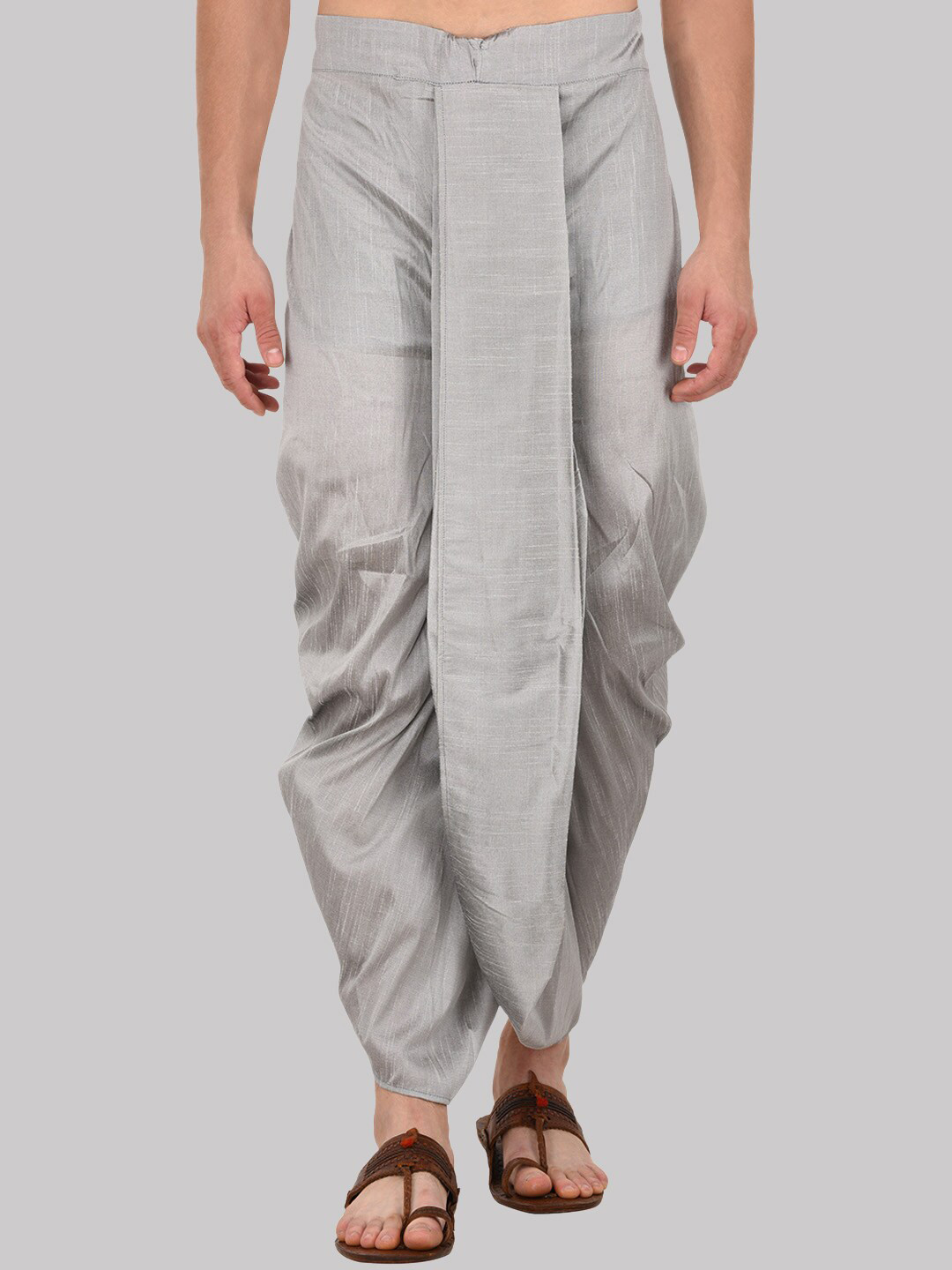 ROYAL KURTA Men Silver-Toned Solid Dhoti Pant