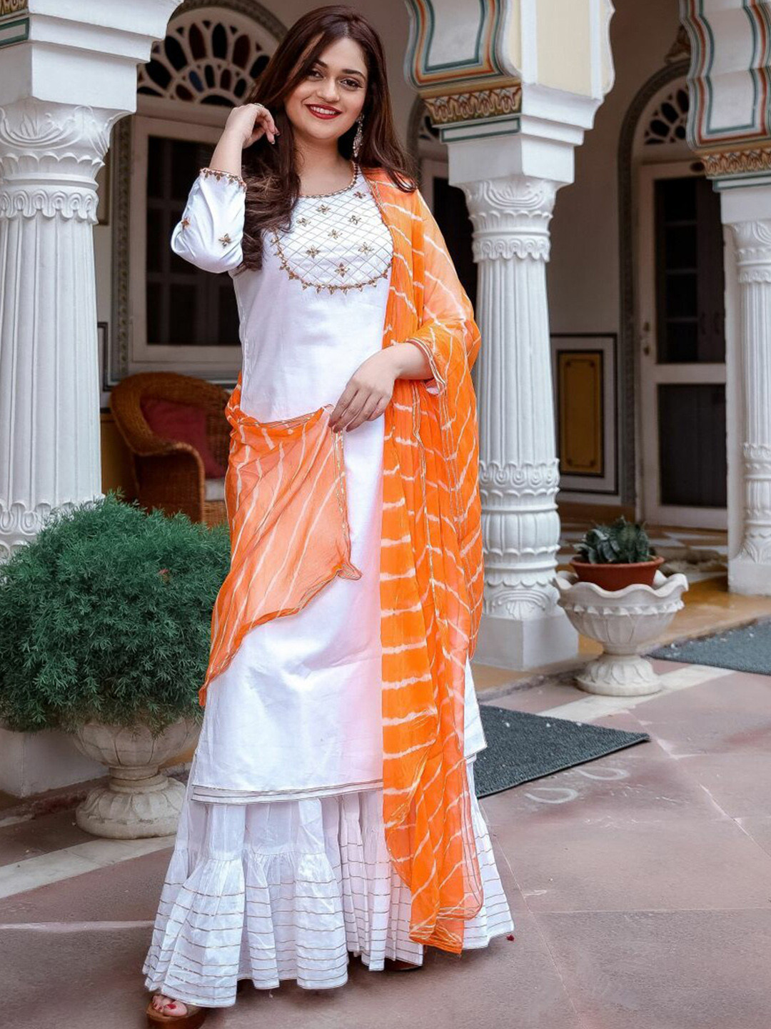 Lavanya The Label Women White Pure Cotton Kurta Set