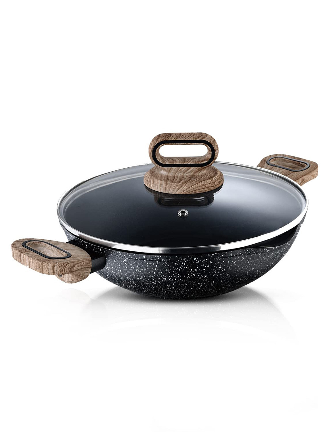Bergner Ultimate ILag Marble Non-Stick 28 cm (3.3 Litres) Induction Base Kadai with Lid
