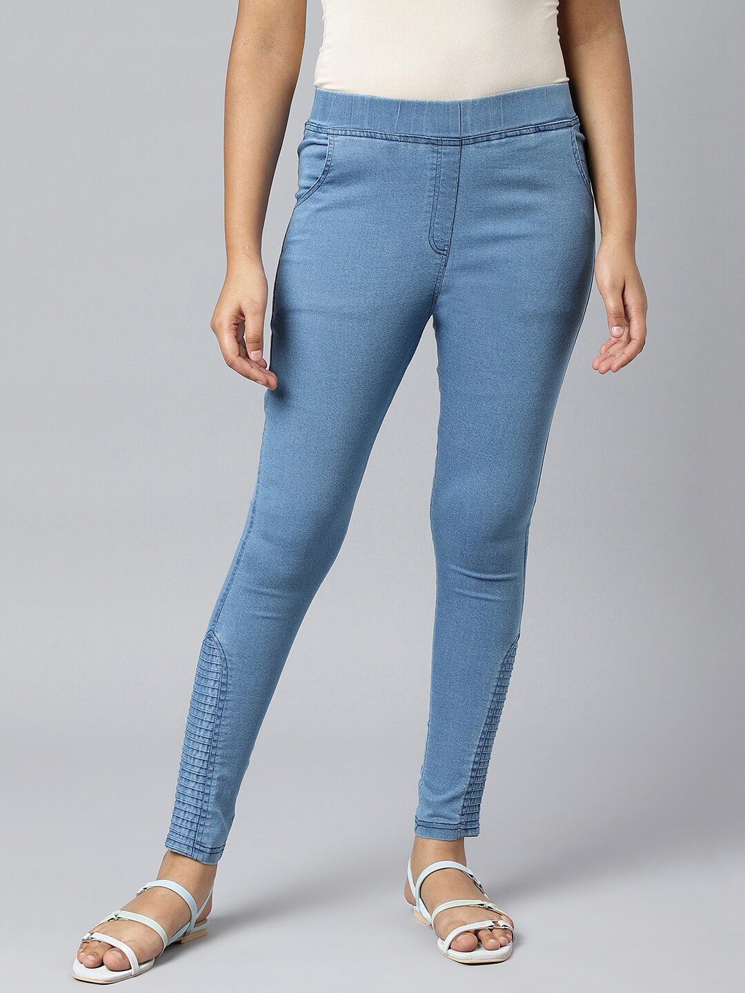 elleven Women Blue Solid Denim Jeggings
