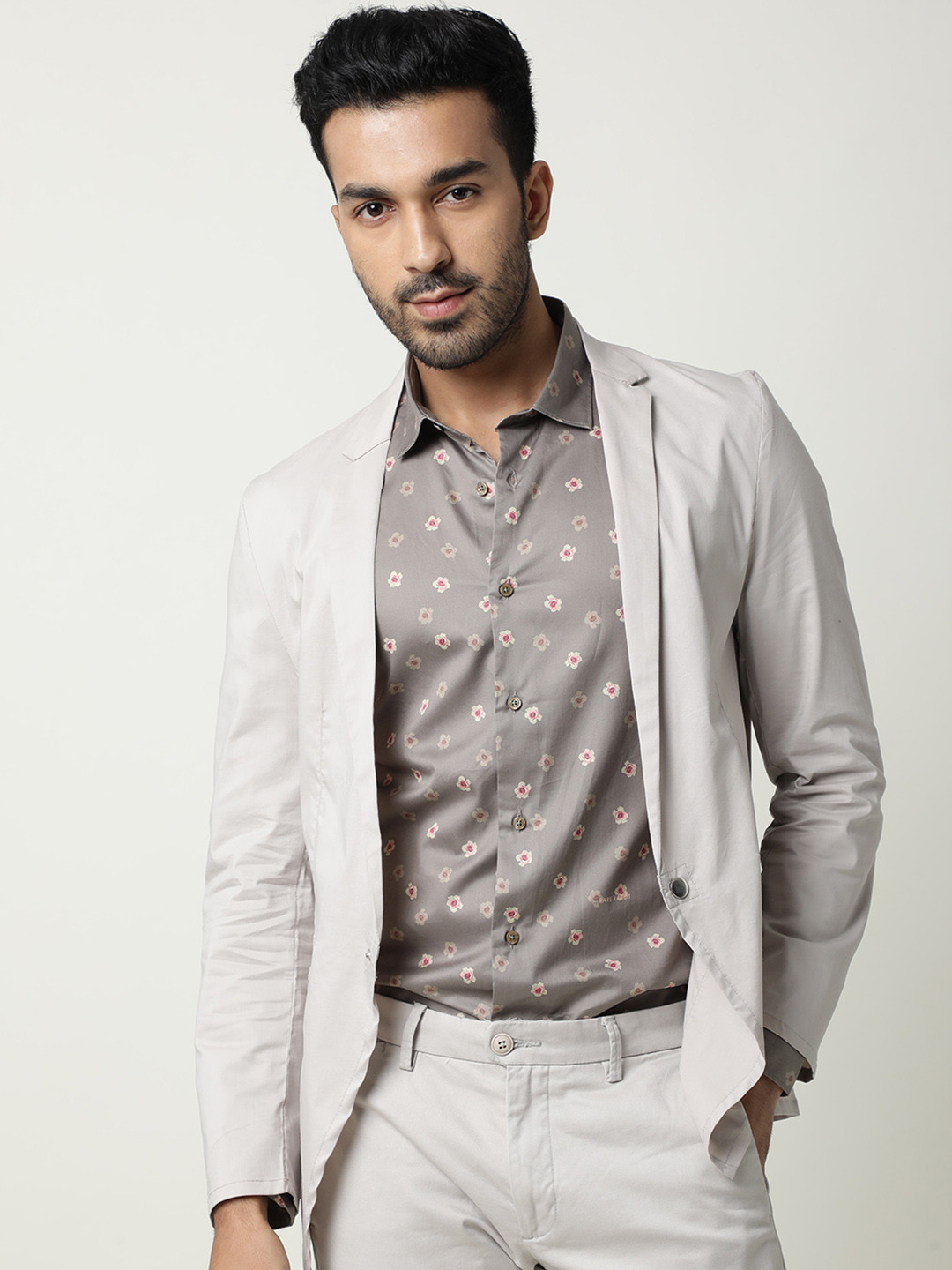 RARE RABBIT Men Glaze Slim Fit Striped Jacket