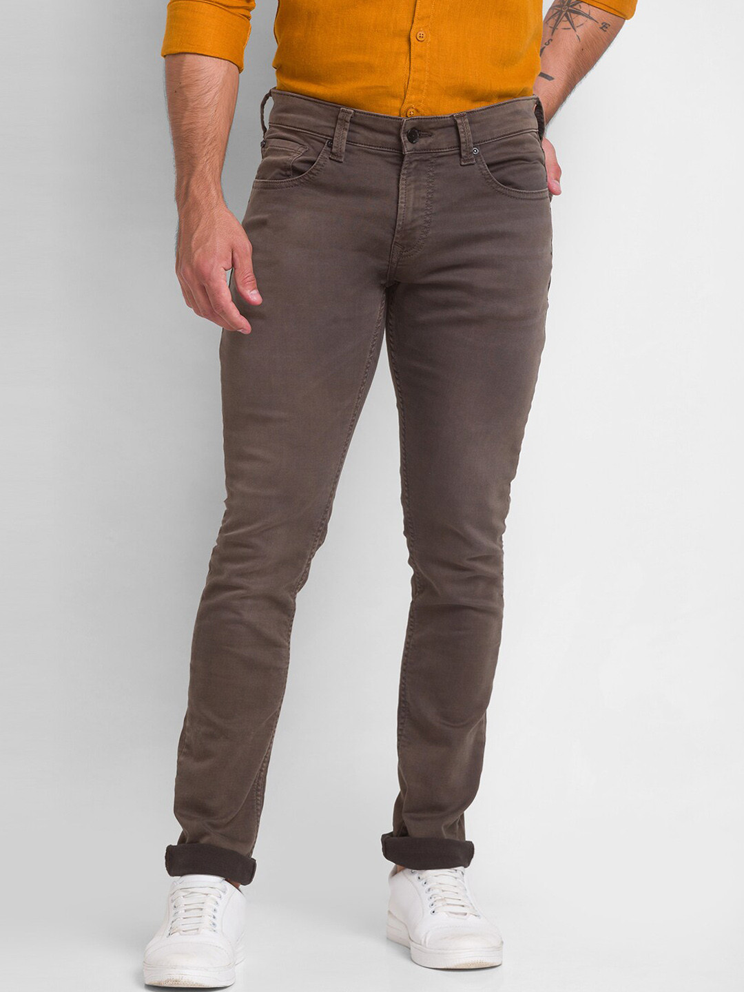 SPYKAR Men Brown Slim Fit Jeans