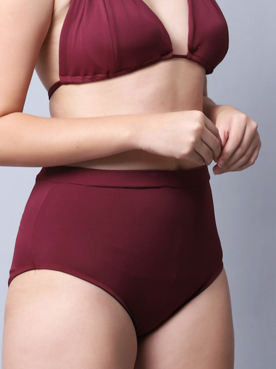 Aoba Women Purple Solid Swim Bottoms