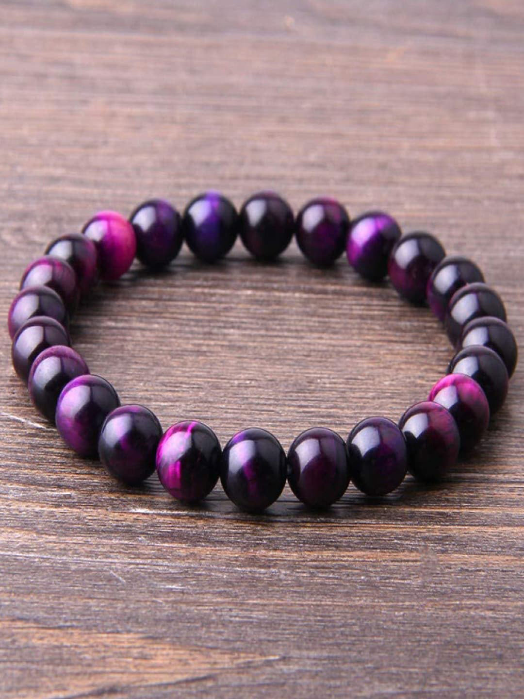 Young & Forever Unisex Purple Brass Tigers Eye Bracelet