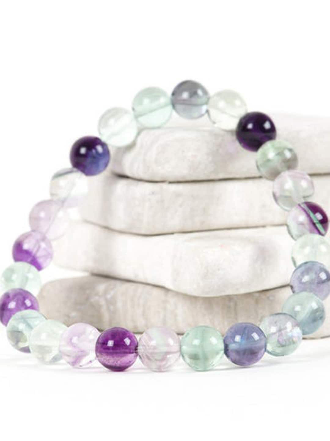 Young & Forever Green & Purple Brass Crystals Bracelet