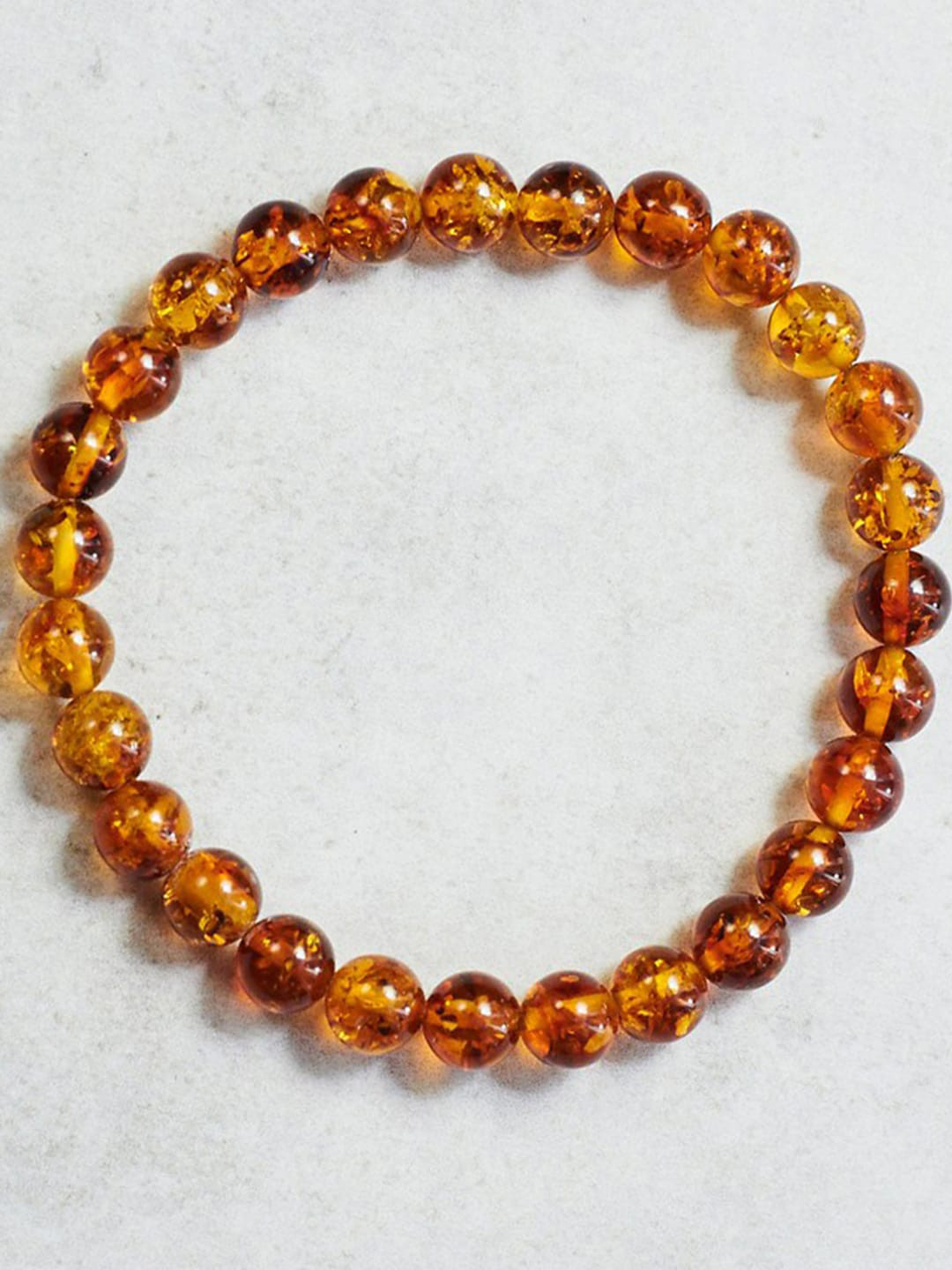 Young & Forever Unisex Orange Brass Amber Bracelet