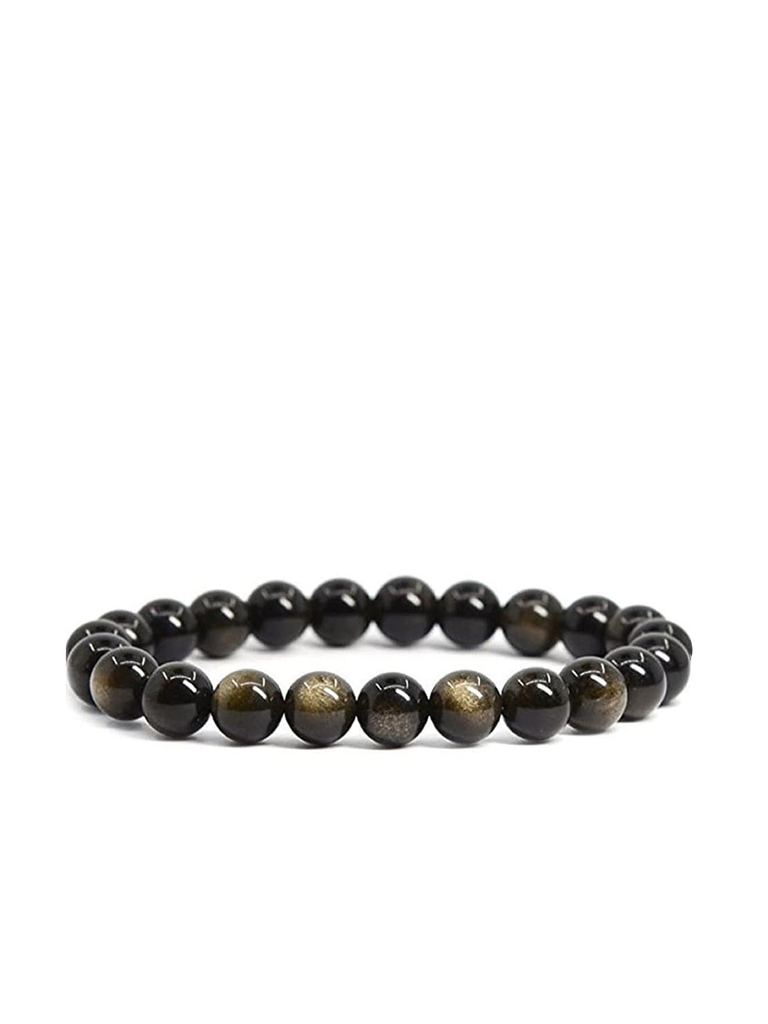 Young & Forever Unisex Black Brass Sheen Obsidian Bracelet