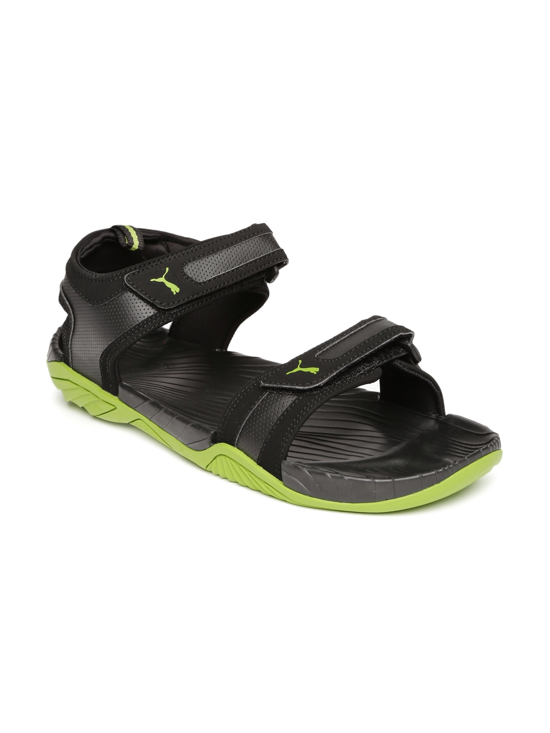 puma men black sandals