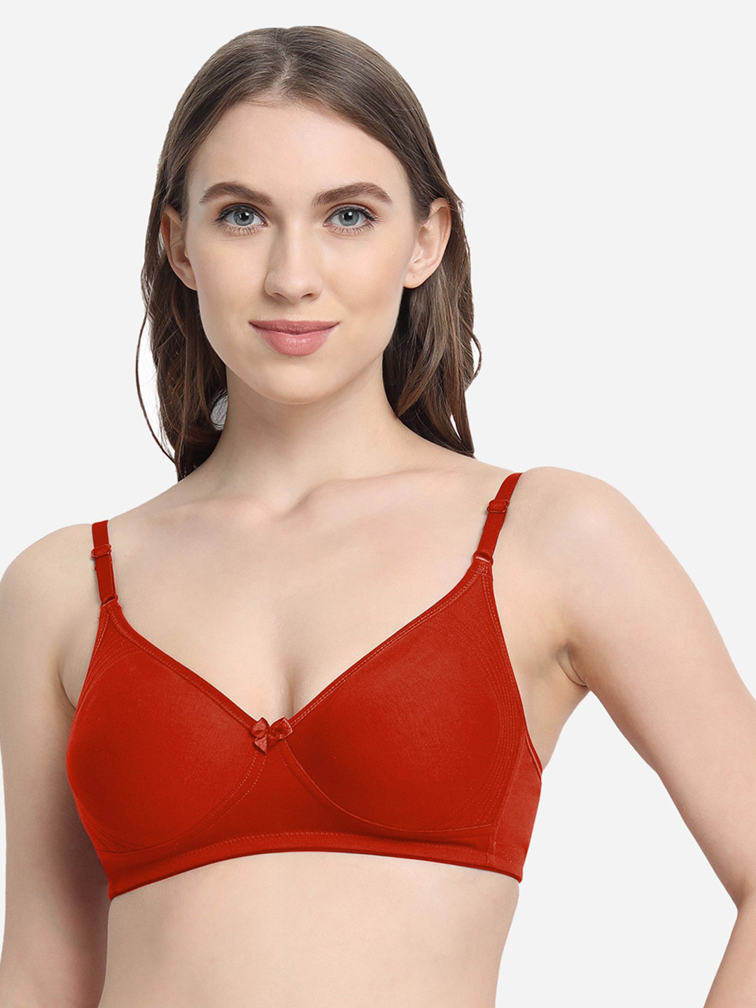 VStar Red Solid Medium Coverage Bra
