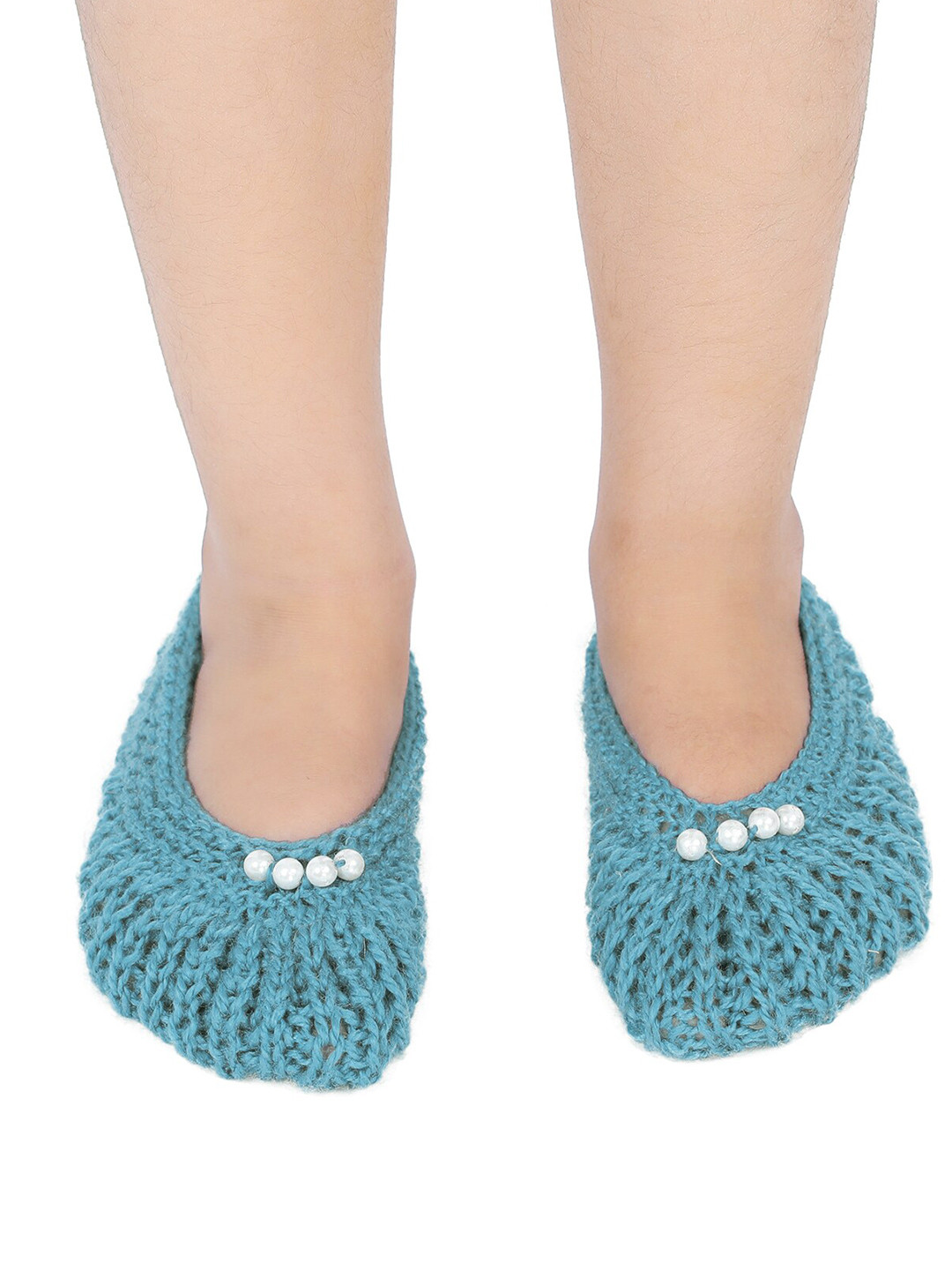 Girls Pearl Knitted Footie Socks