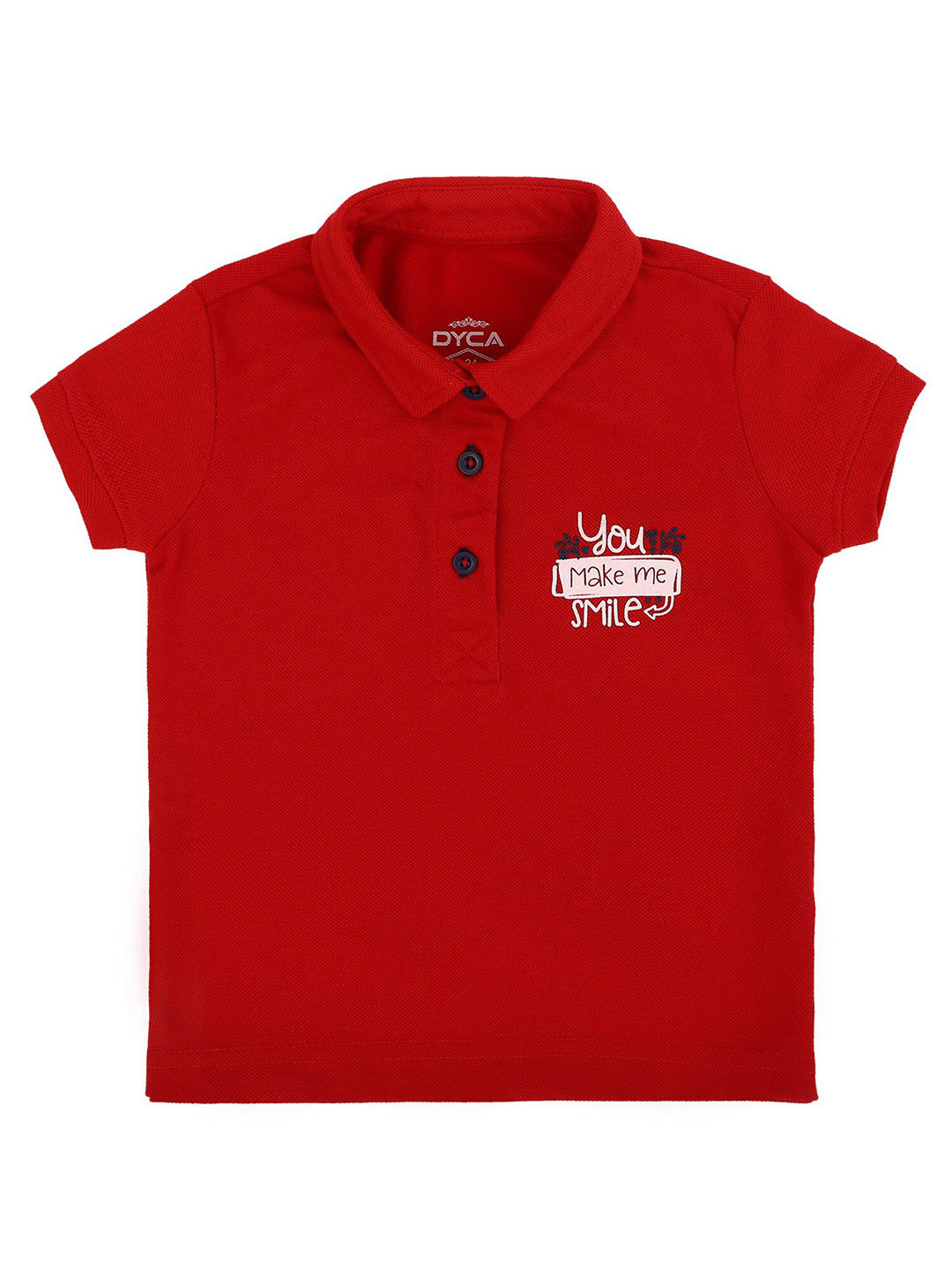 DYCA Girls Red Polo Collar T-shirt