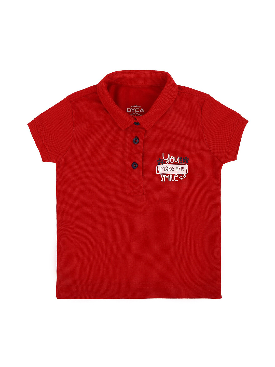 DYCA Girls Red Polo Collar T-shirt