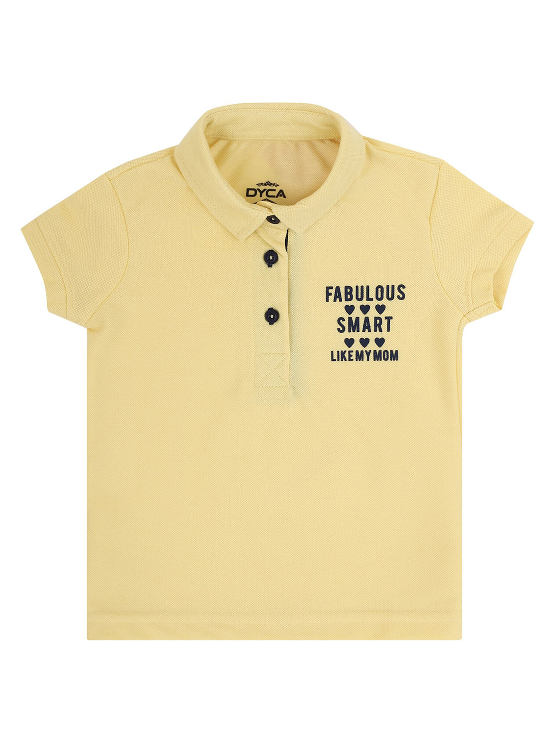 DYCA Girls Yellow Polo Color T-shirt