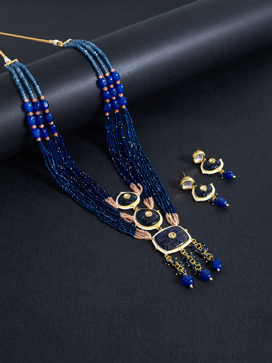 Outlet Peacock blue Layered Necklace set