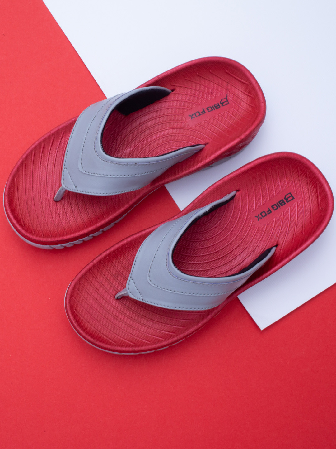 Big Fox Men Red & Grey Thong Flip-Flops