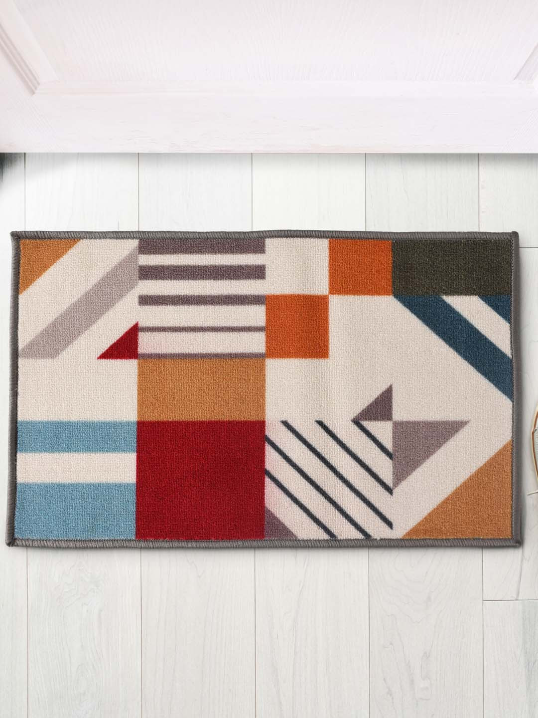 URBAN SPACE Multicolor Geometric Printed Floor Carpet