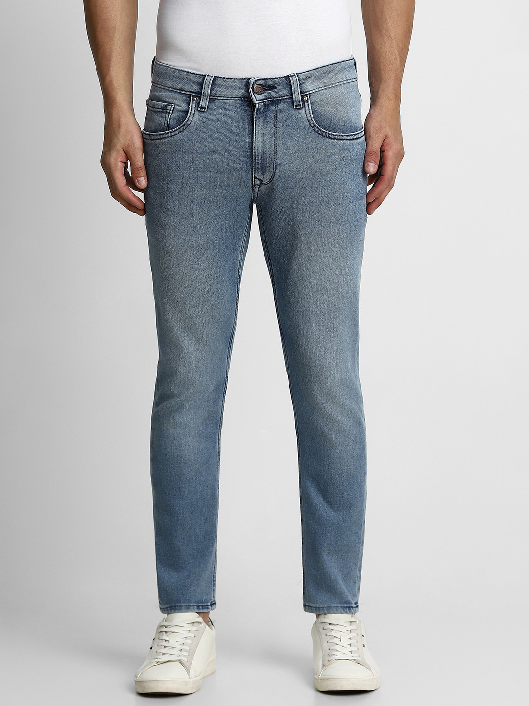 Louis Philippe Jeans Men Blue Slim Fit Heavy Fade Jeans