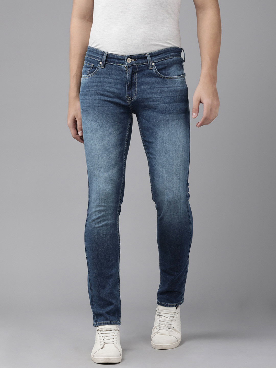 SPYKAR Men Rover Fit Mid rise Regular Fit Light Fade Stretchable Jeans