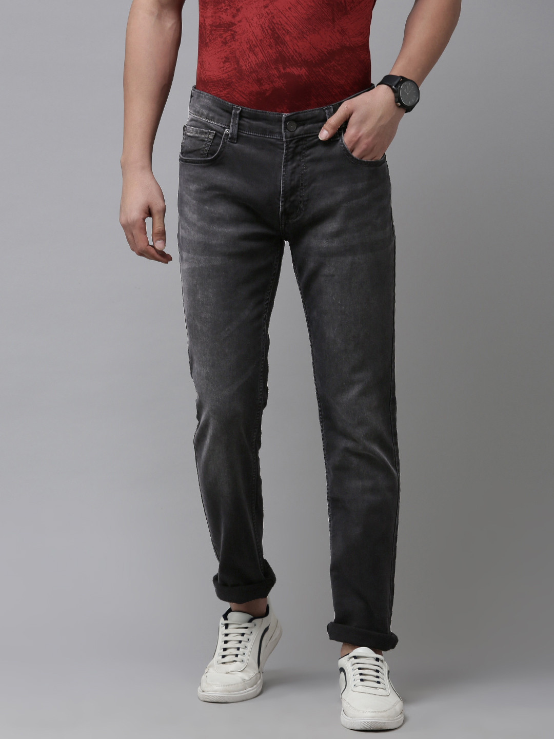SPYKAR Men Solid Rover Regular Fit Mid-Rise Light Fade Stretchable Jeans