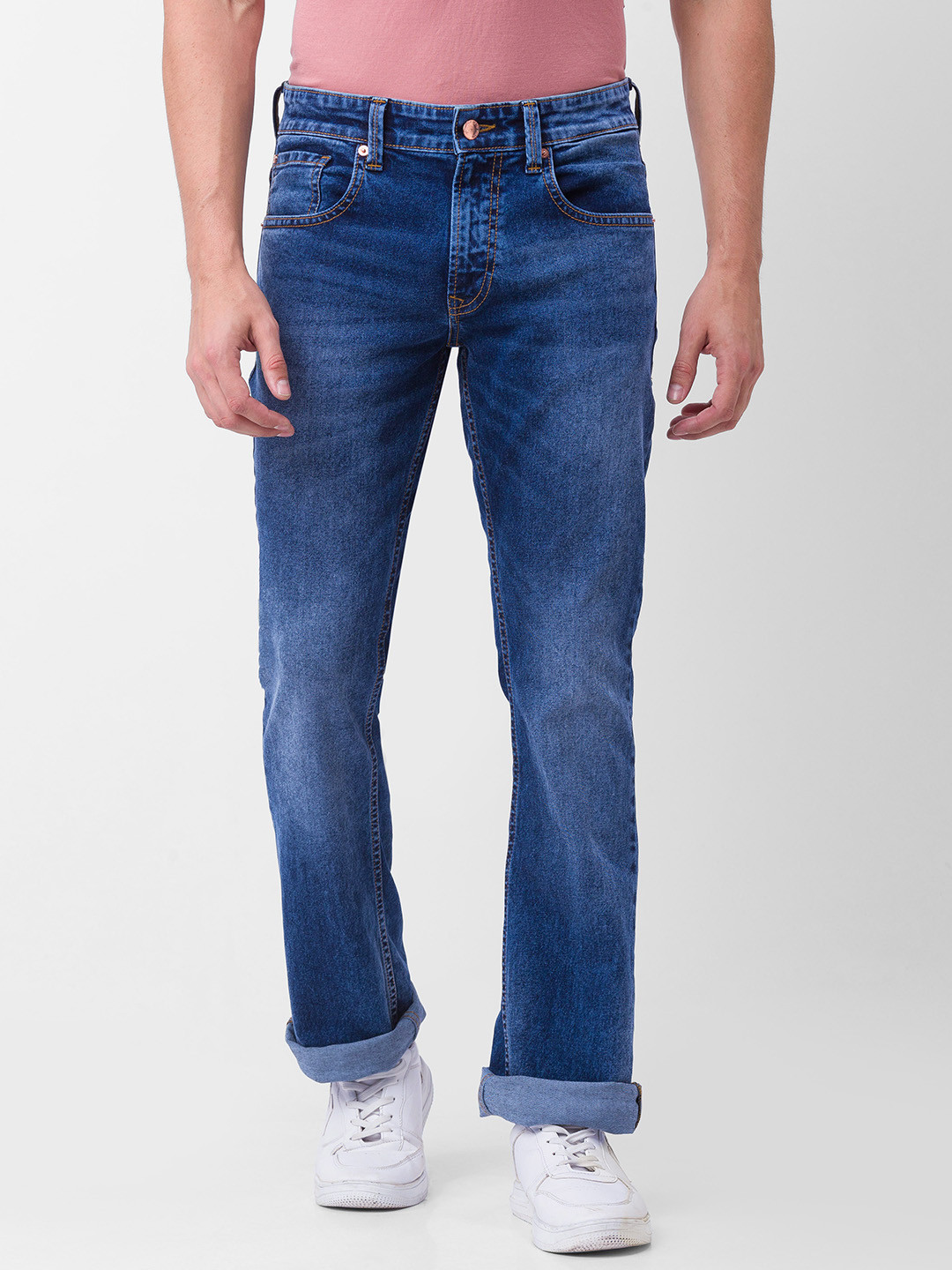 SPYKAR Men Bootcut Light Fade Stretchable Jeans
