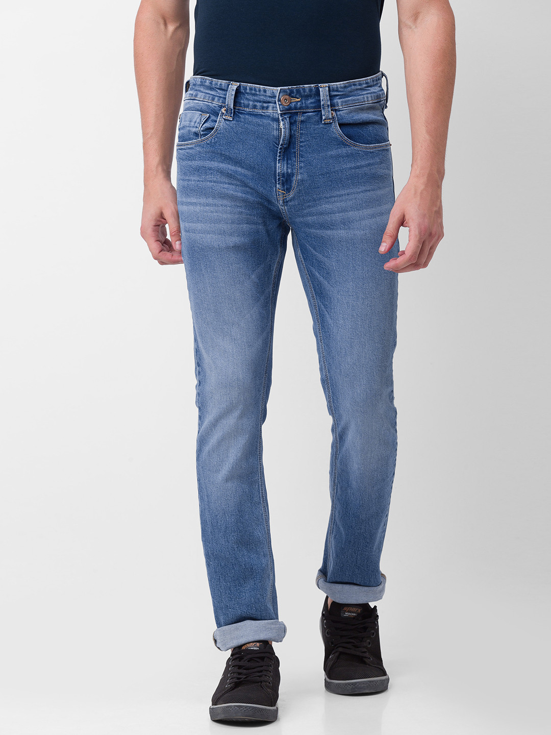 SPYKAR Men Straight Fit Light Fade Stretchable Jeans