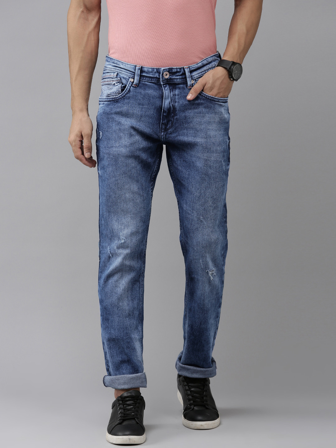 SPYKAR Men Mid-Rise Rovers Heavy Fade Stretchable Jeans
