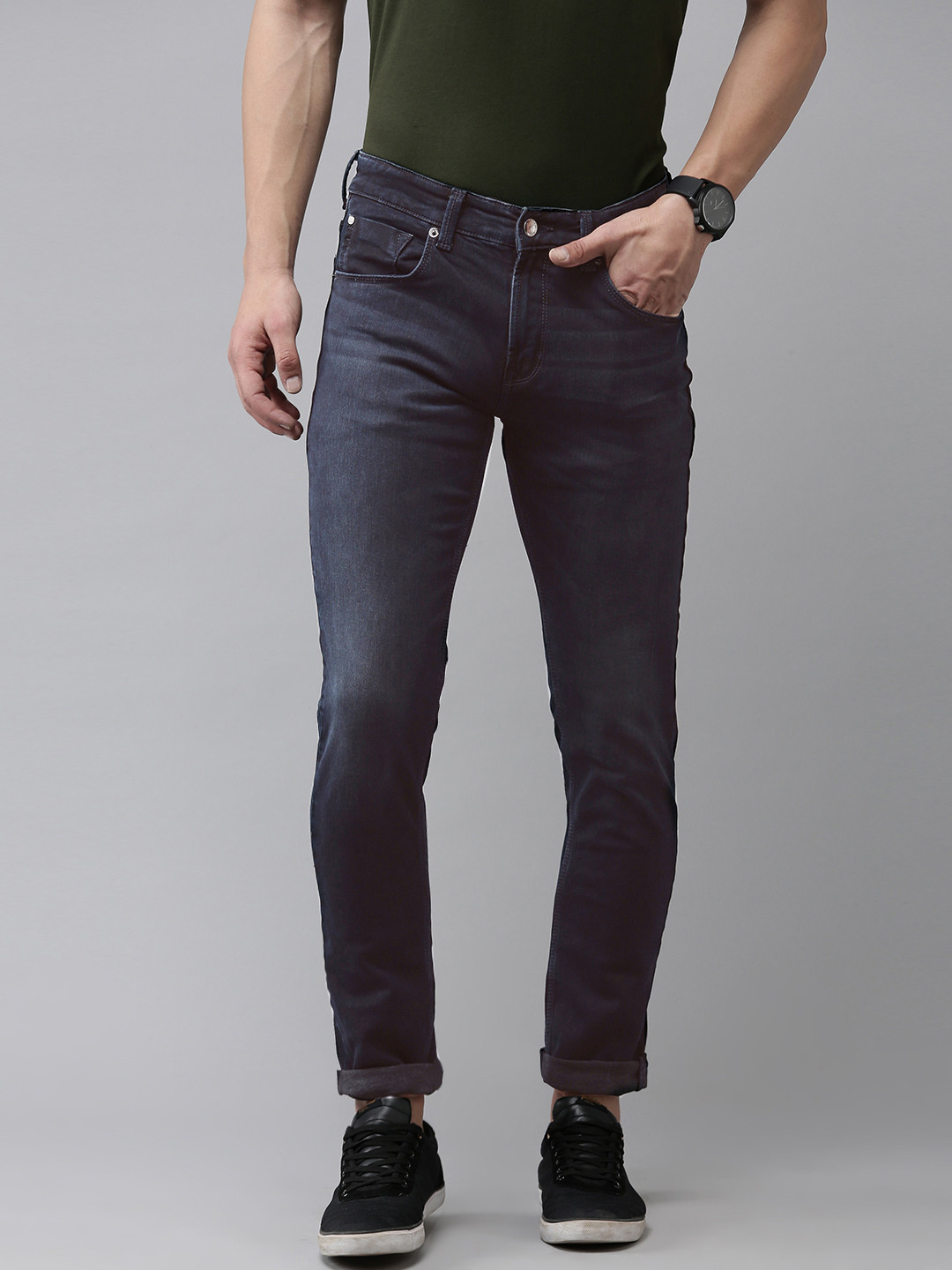 SPYKAR Men Rover Fit, Mid Rise Regular Fit Light Fade Jeans