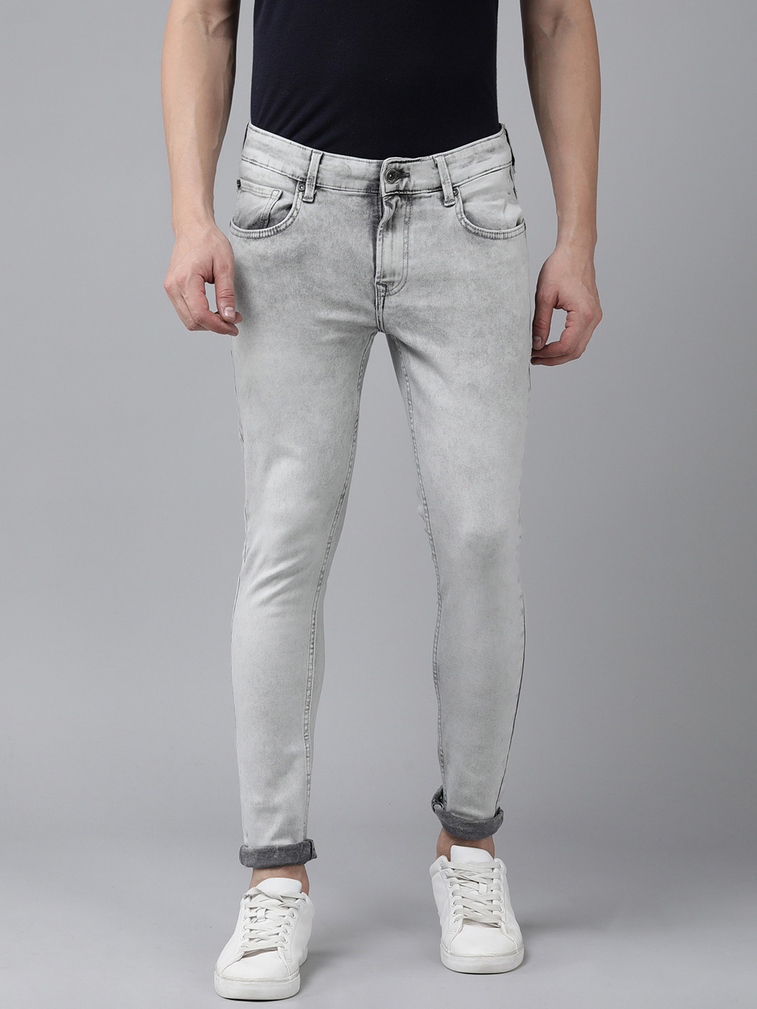 SPYKAR Men Kano Slim Fit Heavy Fade Stretchable Jeans