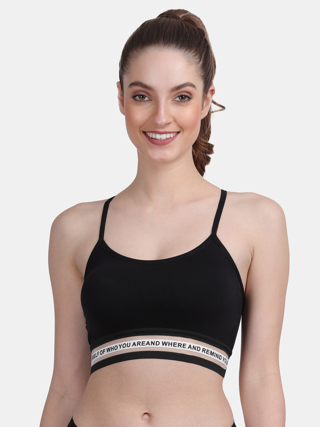 Amour Secret Women Black & White Padded Sports Bra