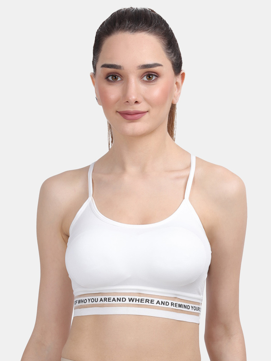 Amour Secret Women White Slip On Dry Fit Sports Bra