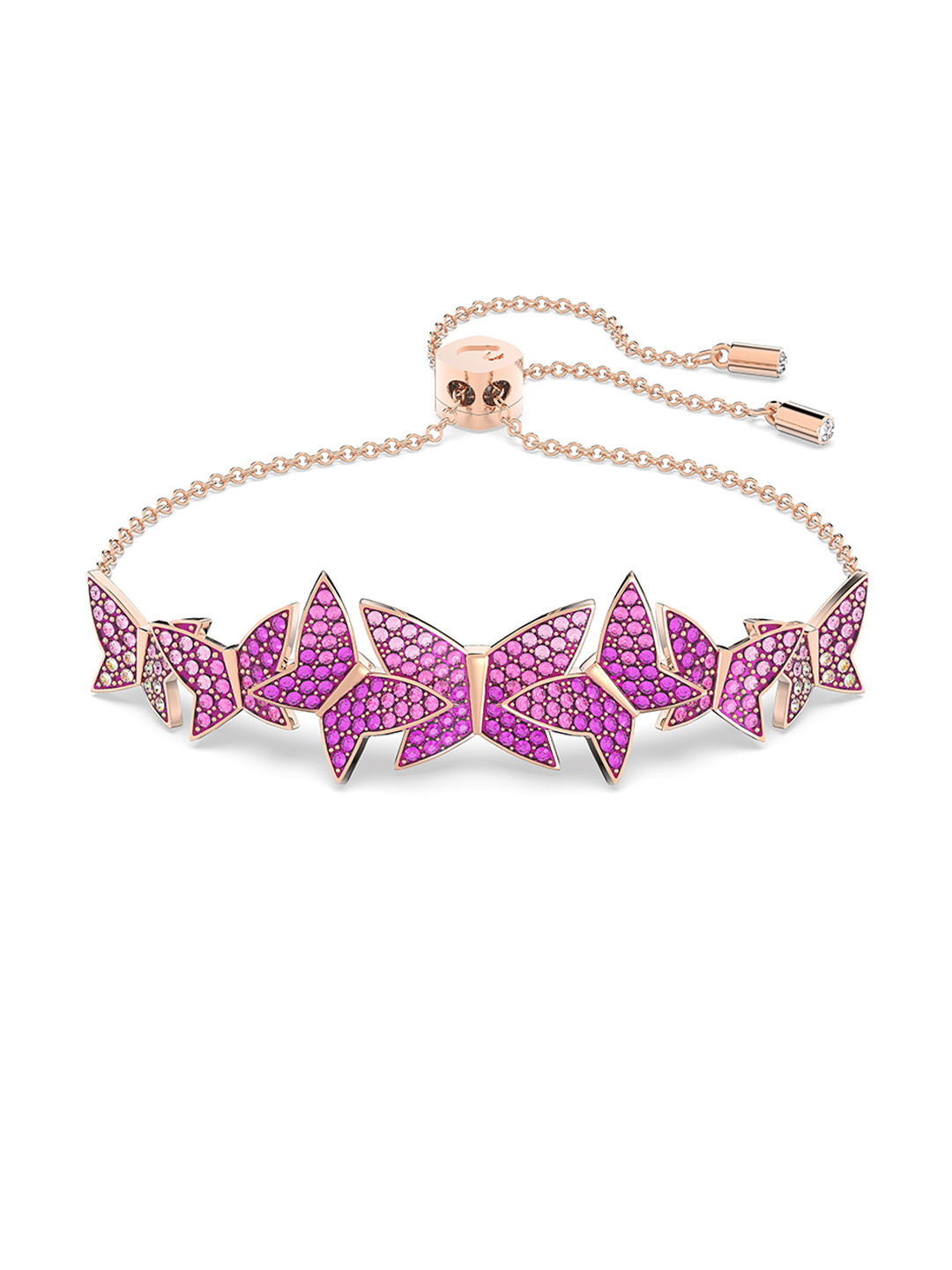 SWAROVSKI Rose Gold-Plated Pink Crystals Studded Bracelets