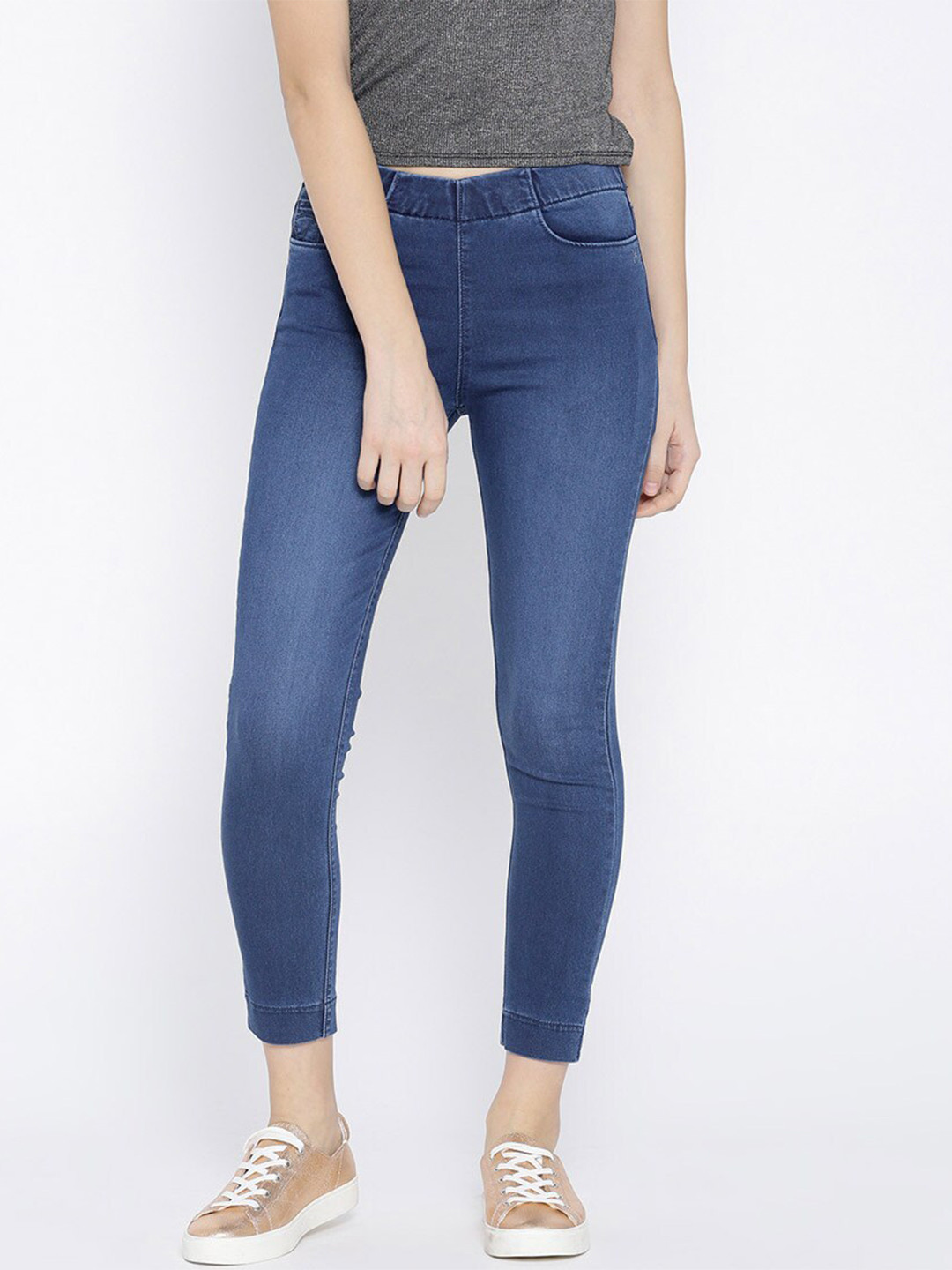 Xpose Women Blue High-Rise Skinny Fit Denim Jeggings