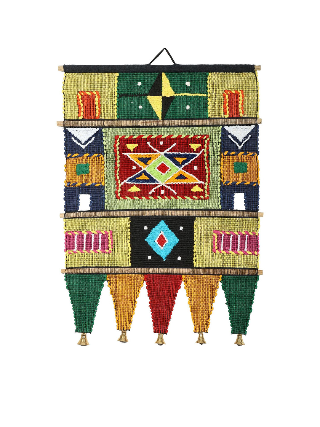 Exotic India Cotton Fabric Ethnic Motifs Matte Hall Wall Hangings-20In