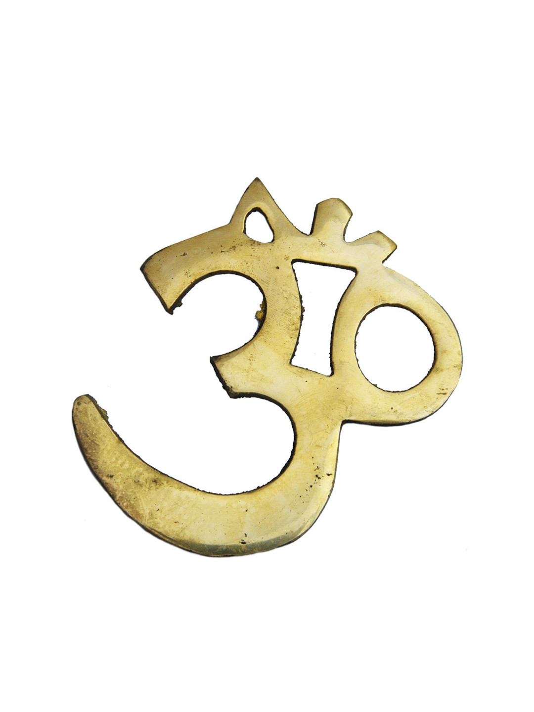 Exotic India OM (AUM) wall Hanging Brass Glossy Pooja Room Spiritual Wall Decor-3.7In