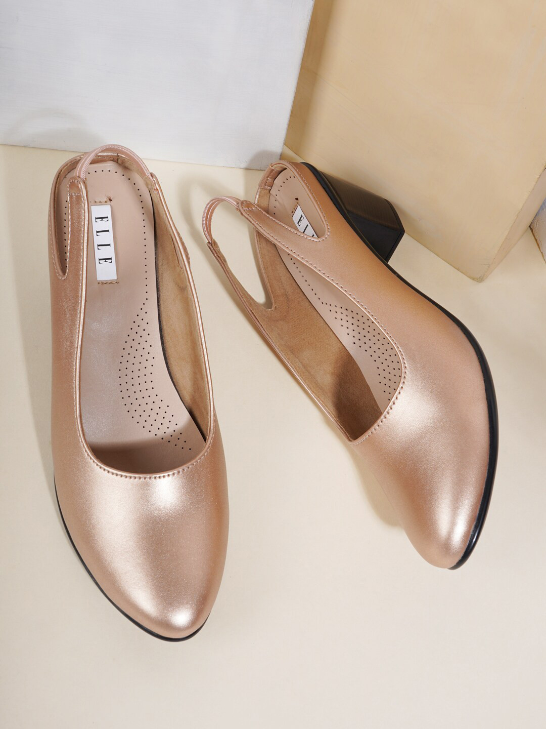 ELLE Women Pink Solid Block Pumps