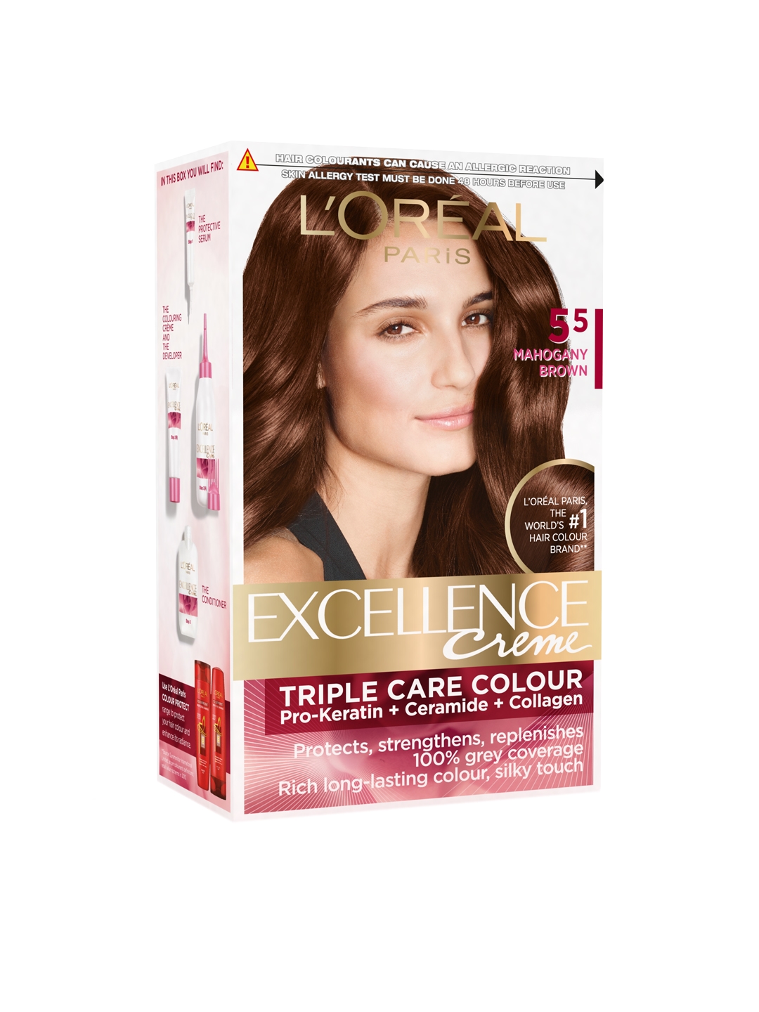 Buy LOreal Paris Excellence Creme Mahogany Brown Hair Color  72 Ml + 100  G - Hair Colour for Women 1967195 | Myntra