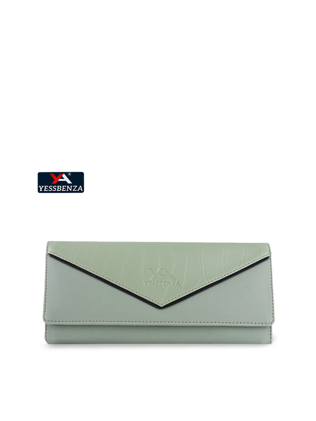 YESSBENZA Women Olive Green Envelope Clutch