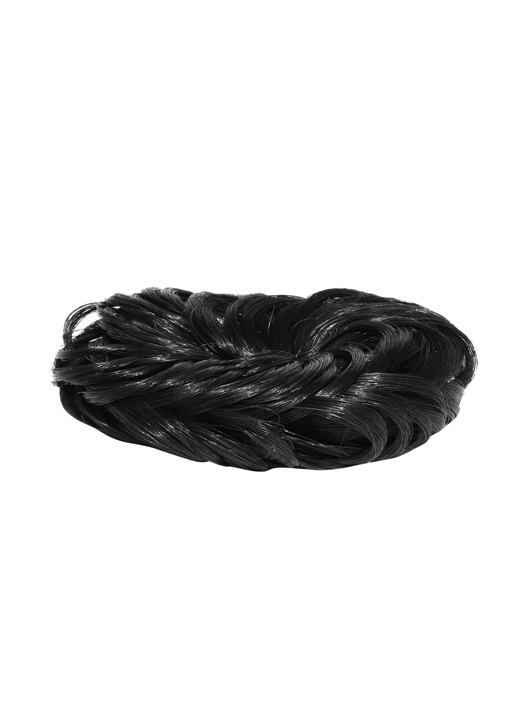 CHRONEX Synthetic Ruffle Rubber Juda Band Hair Extension-Black