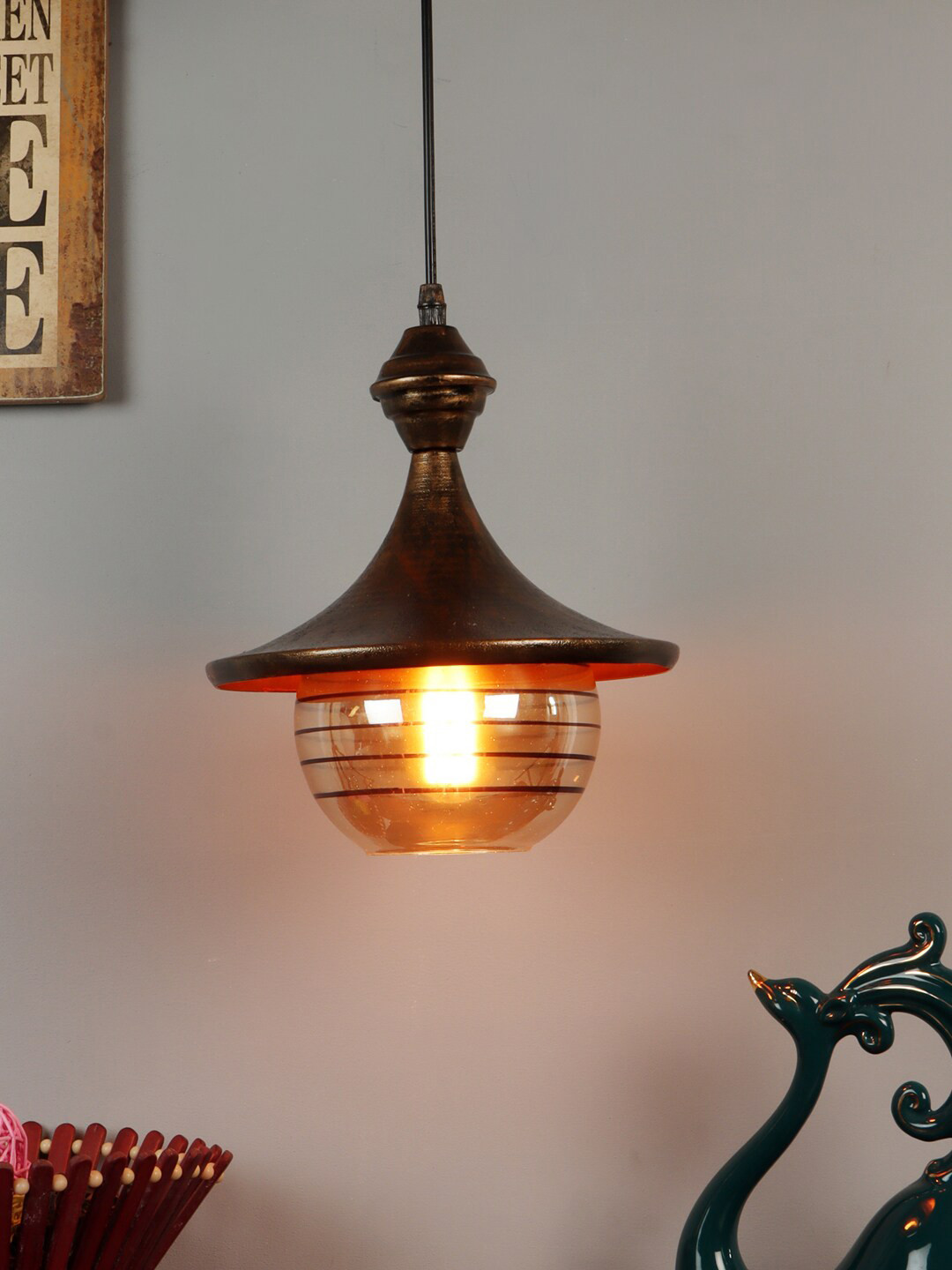 foziq Gold Solid Metal Ceiling Pendant Lamp