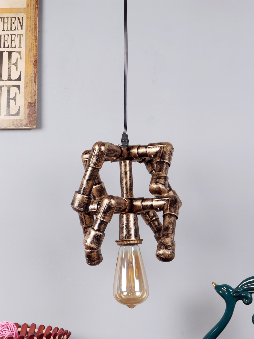 foziq Antique Gold-Toned Solid Ceiling Lamps