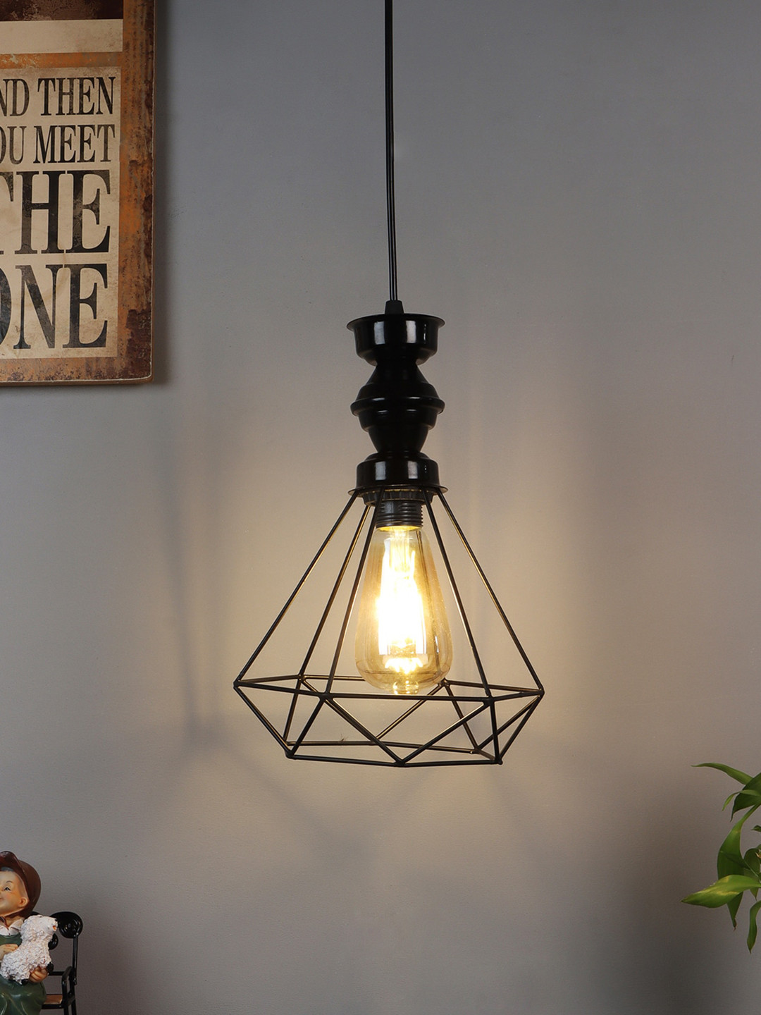 foziq Black Abstract Ceiling Lamps