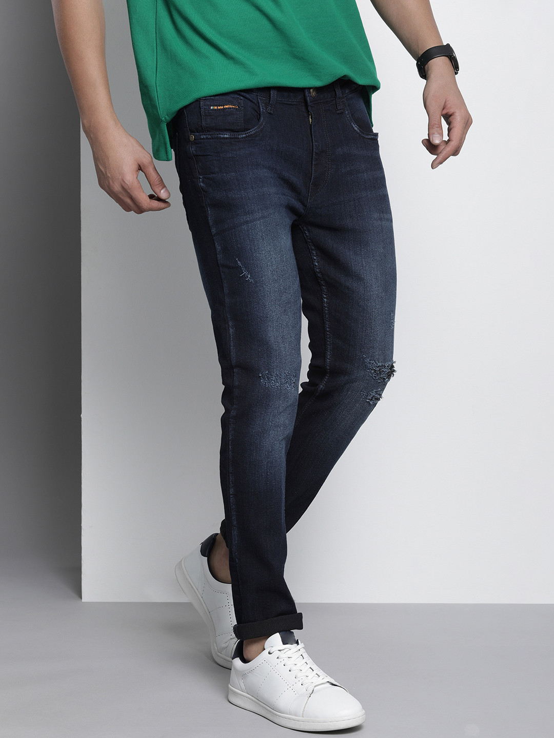 The Indian Garage Co Men Jean Skinny Fit Light Fade Stretchable Jeans