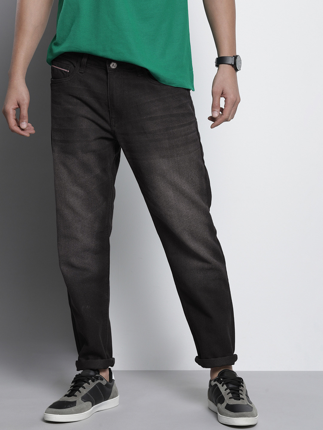 The Indian Garage Co Men Dad Fit Light Fade Stretchable Jeans