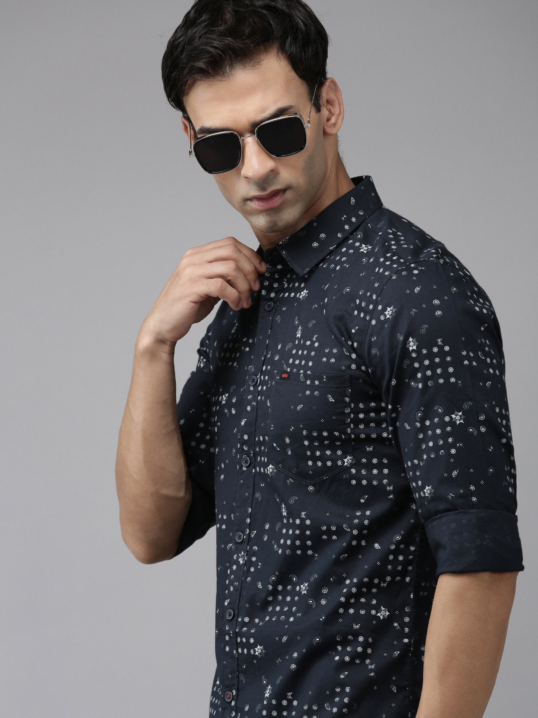 SPYKAR Cotton Slim Fit Opaque Printed Casual Shirt