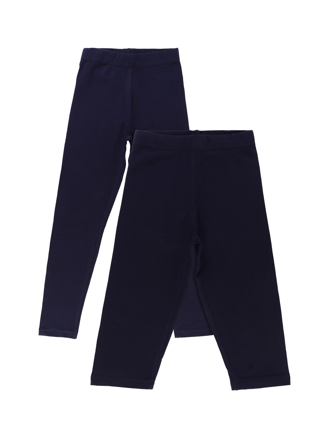 Bodycare Kids Girls Pack Of 2 Navy Blue Solid Cotton Ankle-Length Leggings