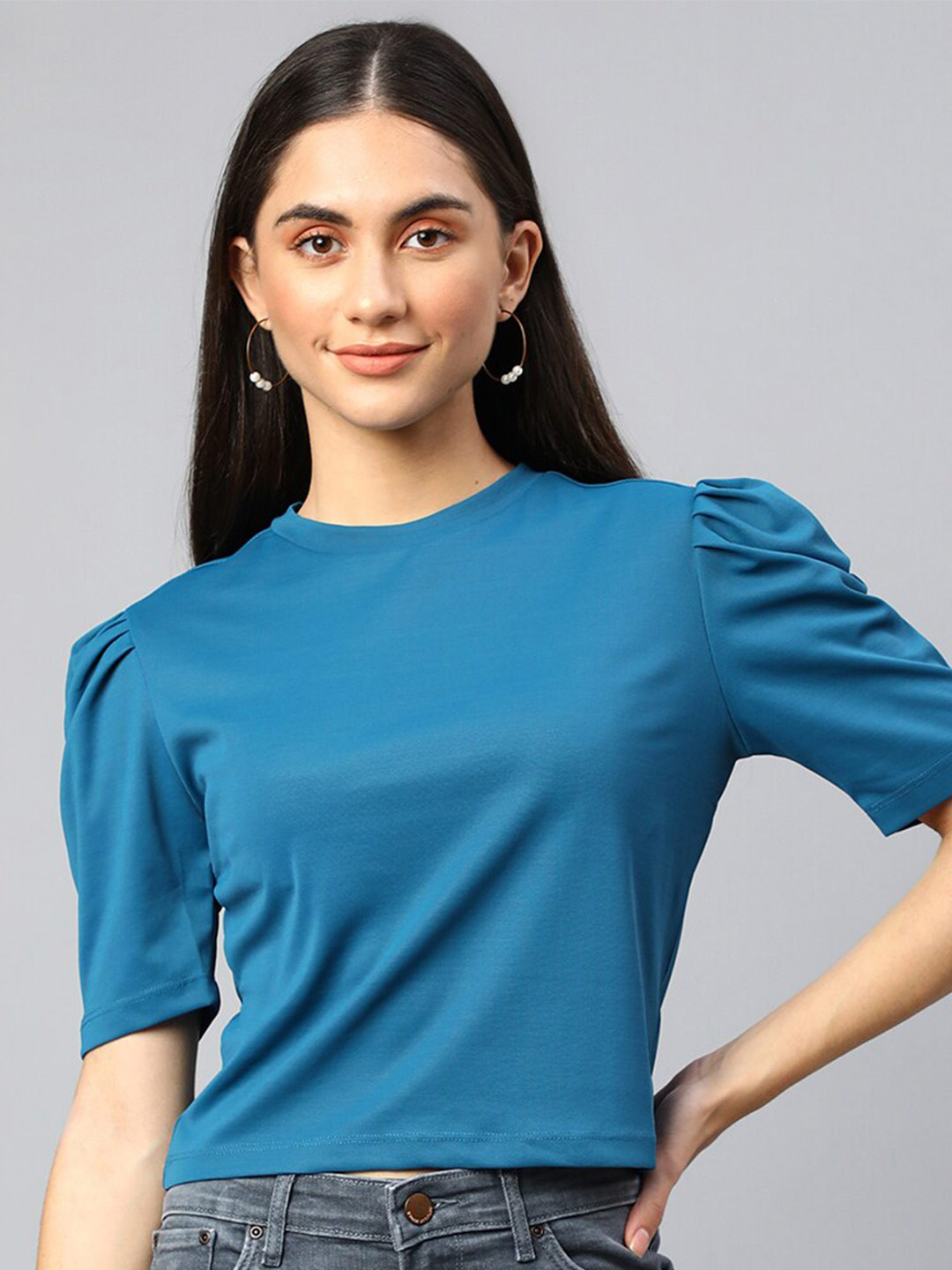 Xpose Women Blue Crop Top