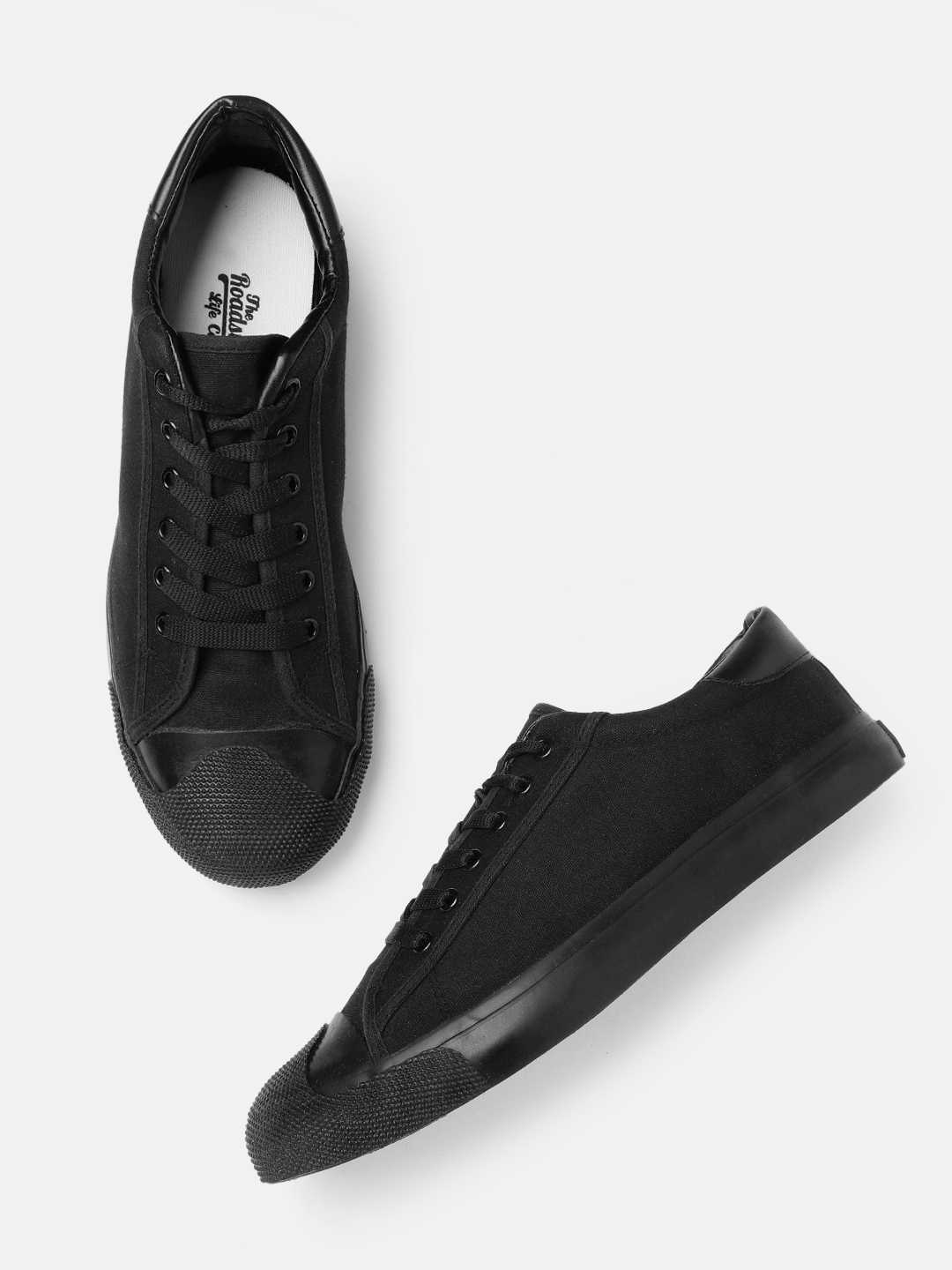 All black canvas trainers online