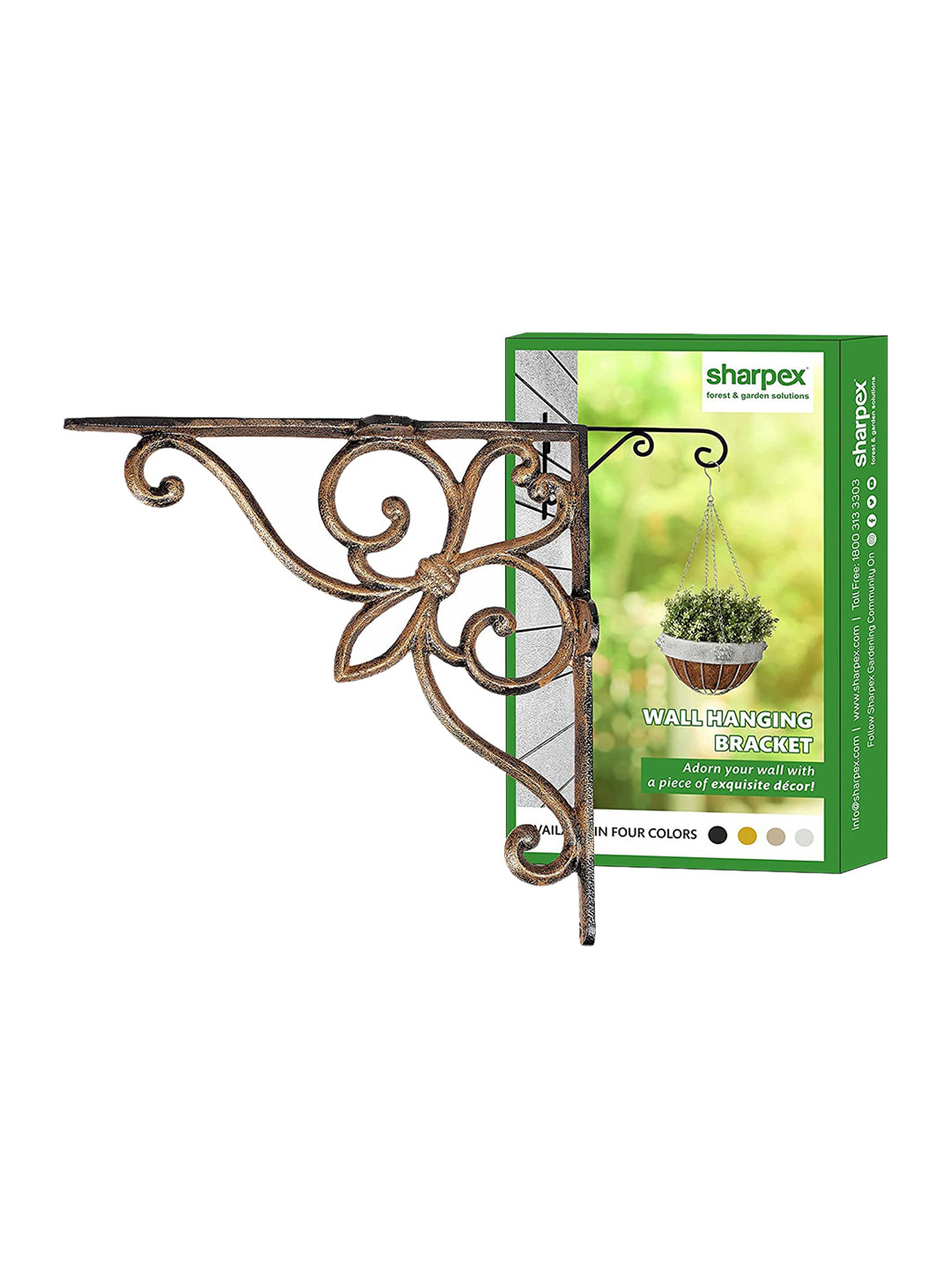 Sharpex Set Of 4 Gold Solid Plant Hanger Brackets