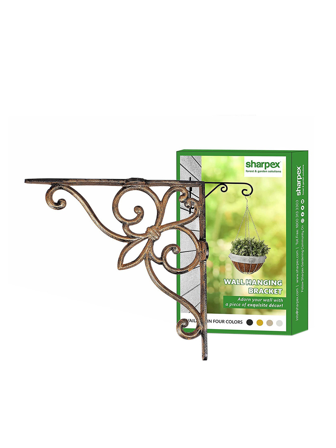 Sharpex Gold-Toned Solid Metal Plant Hanger Brackets