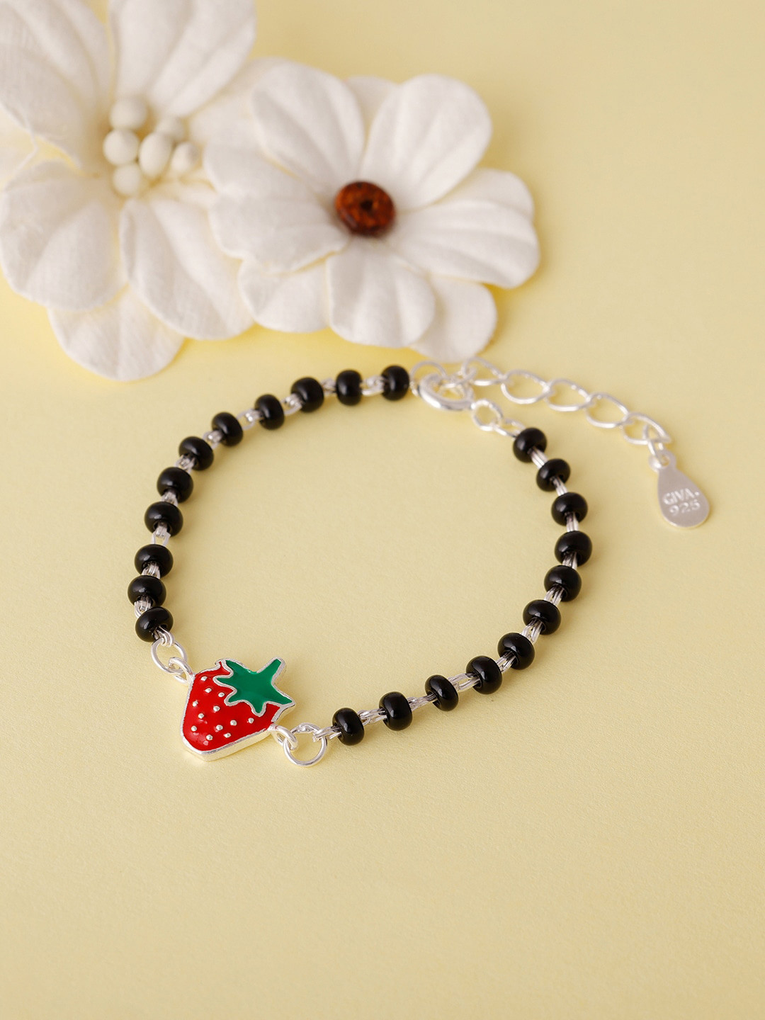 GIVA Girls 925 Sterling Silver & Black Rhodium-Plated CharmBracelet